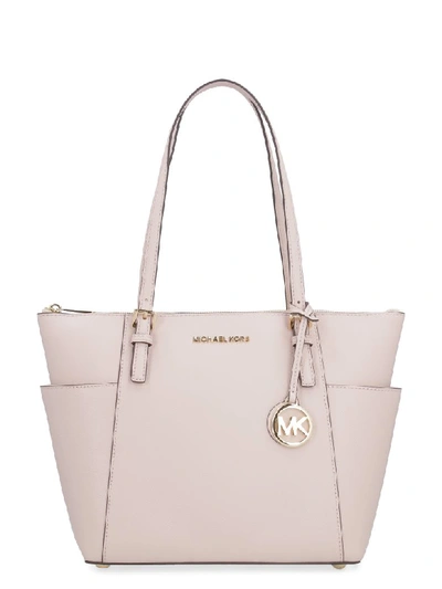 Michael Kors Jet Set Saffiano Leather Tote Bag In Pink