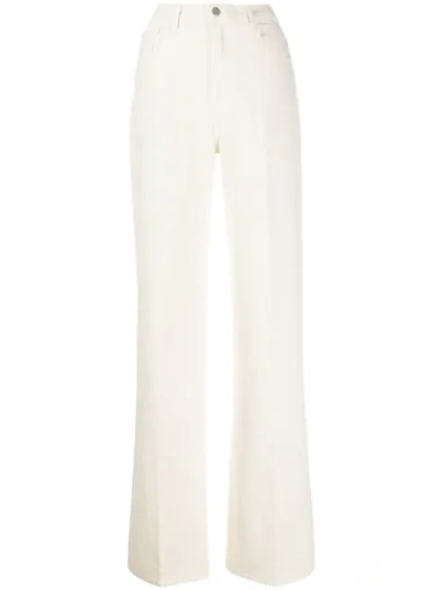 J Brand + Elsa Hosk Monday High-rise Wide-leg Jeans In White