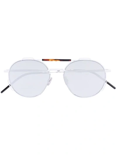 Dior Round Metal Sunglasses In 白色