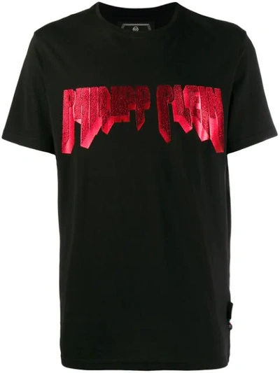 Philipp Plein Sequinned Logo T-shirt In Multicolor