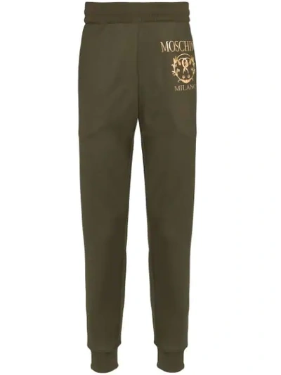 Moschino Slim-fit Logo Track Trousers In Green