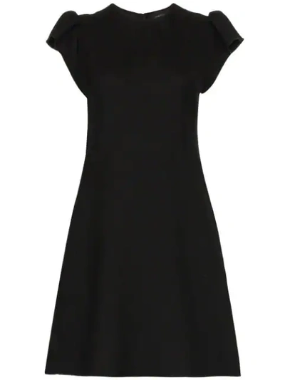 Giambattista Valli Gathered-sleeve Flared Dress In Black