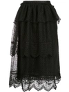 Simone Rocha Mid-length Lace Skirt In Black