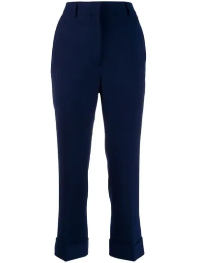 Fendi Crêpe Tailored Trousers In Blue
