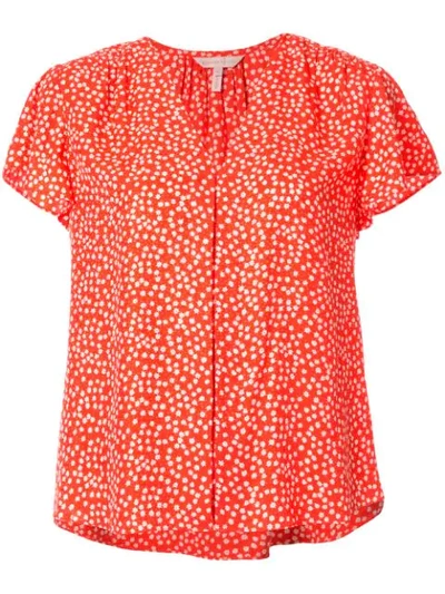 Rebecca Taylor All-over Print Blouse In Orange