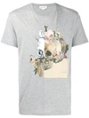 Alexander Mcqueen Panelled Skull Print T-shirt In Grey