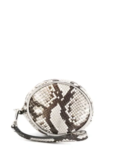 Alexander Wang Snakeskin Printed Clutch Bag In Grey