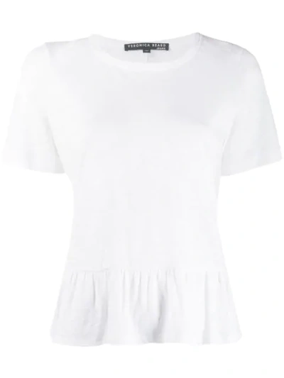 Veronica Beard Reagan Peplum T-shirt In White