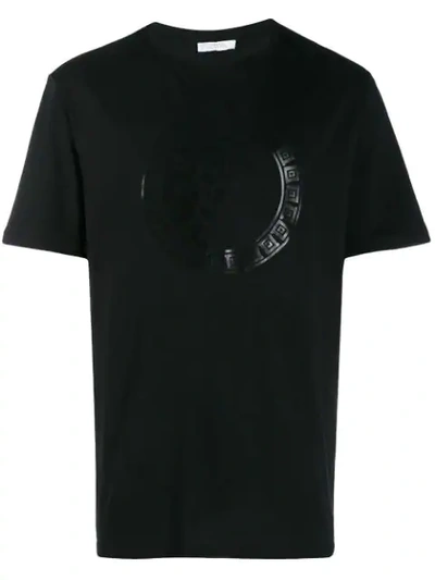 Versace Logo Print Crew Neck T In Black