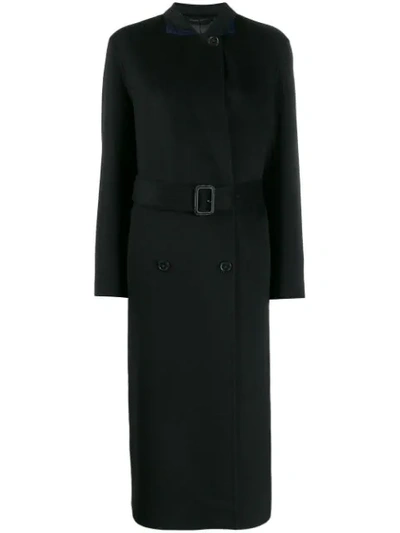 Joseph Cenda Wool-blend Wrap Coat In Black