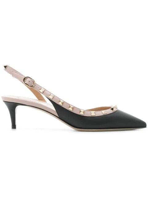 valentino garavani rockstud leather slingback pumps