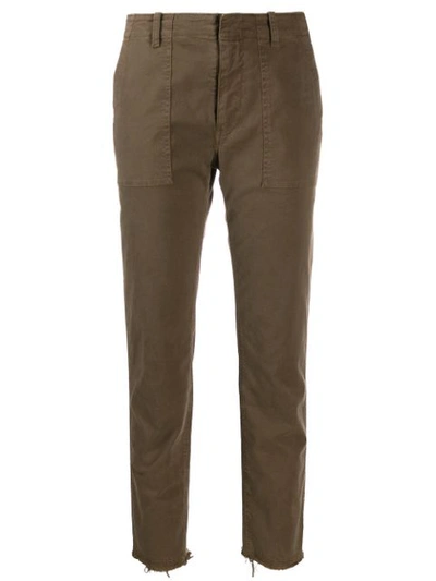 Nili Lotan Skinny Cut-off Trousers In Brown