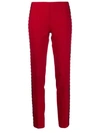 P.a.r.o.s.h Stud-embellished Skinny Trousers In Red