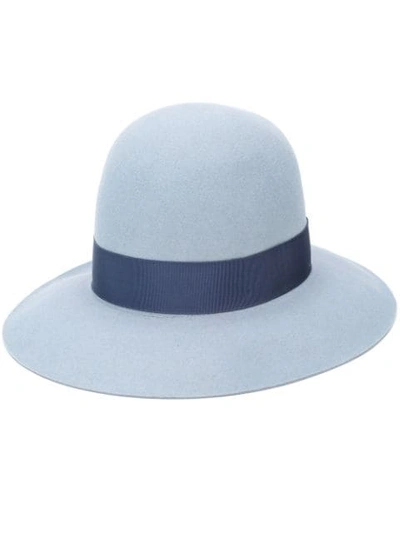 Borsalino Bow-trim Hat In Blue