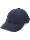 Stone Island Logo Embroidered Cap In Blue