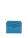 Valextra Pebbled Cardholder In Blue