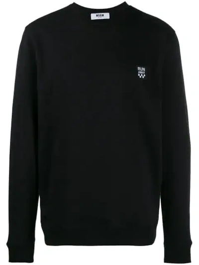 Msgm Runaway Print Sweatshirt In Black