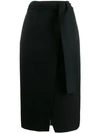 Rochas Wrap Midi Skirt In Black