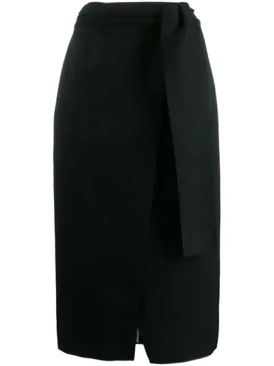 Rochas Wrap Midi Skirt In Black