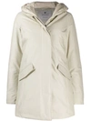 Woolrich Padded Parka Coat In White