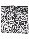 Saint Laurent Leopard-print Silk Scarf In Black