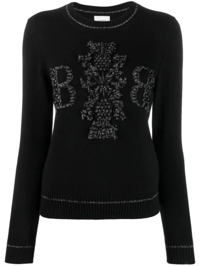 Barrie Cashmere Glitter Jumper In Black