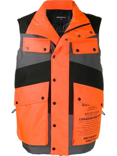 Dsquared2 Canadian Heritage Gilet In Orange