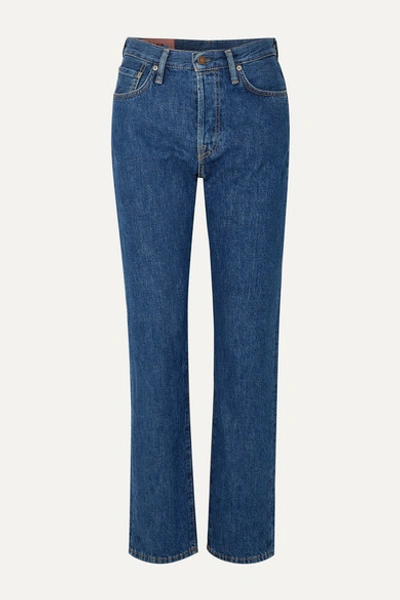 Acne Studios Organic High-rise Straight-leg Jeans In Dark Denim