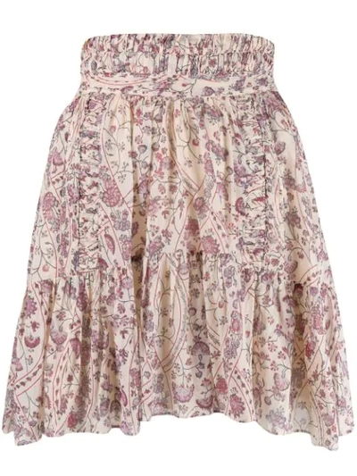 Isabel Marant Étoile Laraya Pleated Printed Cotton Skirt In Lilac
