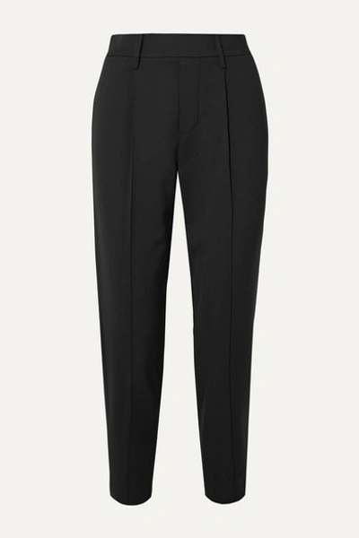 Vince Cropped Crepe Straight-leg Pants In Black