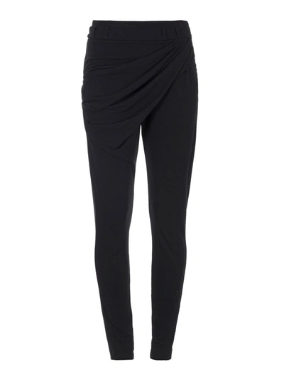 Balmain Draped Jersey Trousers In Black