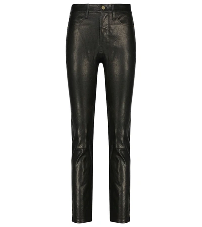 Frame Le Sylvie High-rise Slim-leg Leather Pants In Black