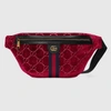 Gucci Gg Velvet Belt Bag In Red