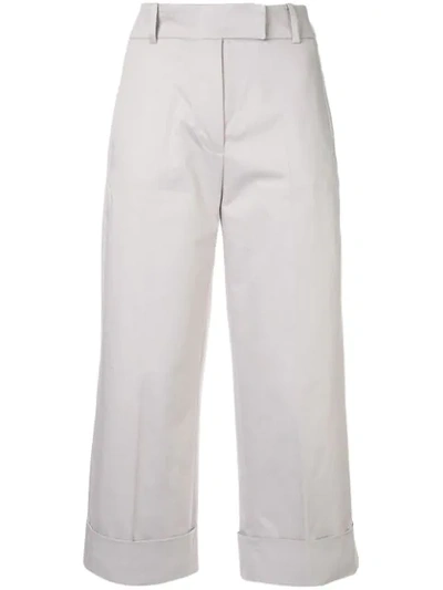 Silvia Tcherassi Beatrice Cropped Trousers In Grey