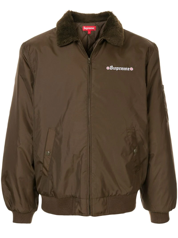 supreme independent fur collar bomber jacket