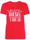 Diesel Faded Logo Print T-shirt In Red