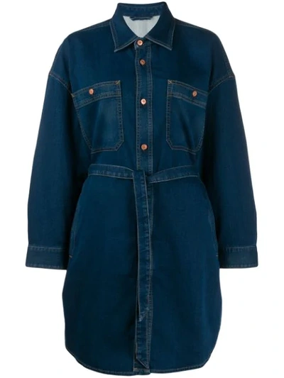 Diesel Denim Shirt Dress In Blue