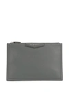 Givenchy Antigona Leather Clutch Bag In Grey