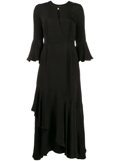 Erdem Ruffle Dress In Black
