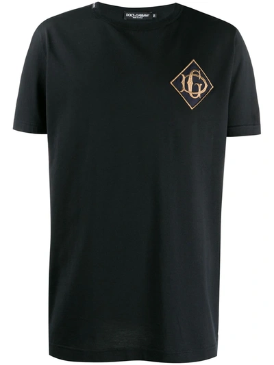 Dolce & Gabbana Cotton T-shirt With Dg Logo In Blue