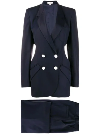Natasha Zinko Double-breasted Trouser Suit In Blue