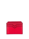 Valextra Textured Card Holder In Red