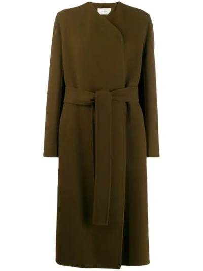 The Row Long Belted Coat In Brown