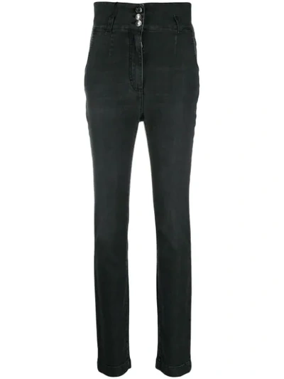 Dolce & Gabbana High Waisted Button Jeans In Black