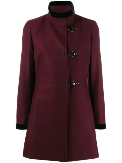 Fay Velvet Trim Jacket In Red