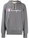 Champion Logo Hoody In Grey