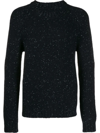 Maison Margiela Mélange Wool Blend Knit Sweater In Blue