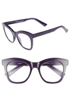 The Book Club Harlot's Bed 51mm Blue Light Blocking Reading Glasses In Deep Purple