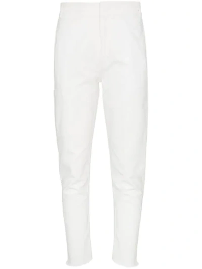 Haider Ackermann Raw-hem Tapered Trousers In White