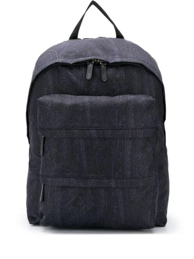 Etro Embroidered Backpack In Blue